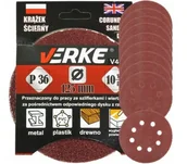 Materiały ścierne - VERKE KRĄŻEK PAPIER ŚCIERNY P 36 125 MM 10 SZT. VERKE V44170 V44170 - miniaturka - grafika 1