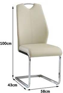 Lectus Komplet krzeseł Salerno, beżowy, 2 szt. - Krzesła - miniaturka - grafika 4