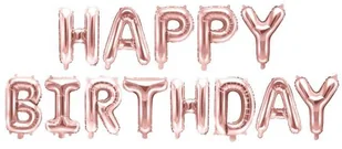 PartyDeco Balon foliowy Happy Birthday, 340x35cm, różowe złoto - Balony i akcesoria - miniaturka - grafika 2