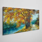 Obrazy i zdjęcia - PL Coloray Obraz Canvas las rzeka drzewa liście 120x60cm - miniaturka - grafika 1