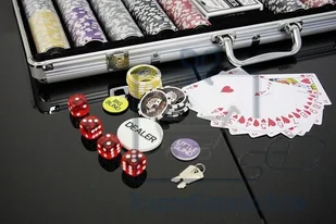 Garthen Zestaw do pokera 1000 szt żetonów OCEAN Trolley - Zestawy do pokera - miniaturka - grafika 2