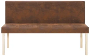 vidaXL Ławka, 139,5 cm, brązowa, sztuczny zamsz vidaXL - Ławki do przedpokoju - miniaturka - grafika 4