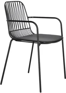 Intesi Krzesło Willy Arm Black z poduszką PU - Krzesła - miniaturka - grafika 3