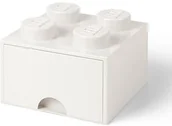 Pojemniki na zabawki - Lego Pojemnik "Brick 4" w kolorze białym z szufladami - 15,8 x 11,3 x 15,8 cm - miniaturka - grafika 1
