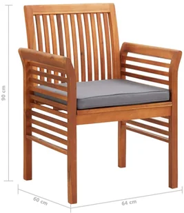 vidaXL Krzesło ogrodowe z poduszką, lite drewno akacjowe - Fotele i krzesła ogrodowe - miniaturka - grafika 7
