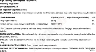 DOCTOR'S BEST High Potency Serrapeptase 120,000 SPU 90vegcaps - Witaminy i minerały dla sportowców - miniaturka - grafika 3