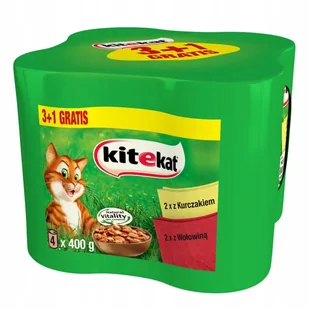 Kitekat Kurczak wołowina puszka 3x400g<font color="red"><b> + 400g !</b></font> - Mokra karma dla kotów - miniaturka - grafika 2