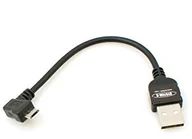 Kable USB - System-S Kabel  10 cm kabla micro USB 2.0 po lewej stronie kątowy 90 ° Wtyczka kątowa adapter kabel do transmisji danych i ładowania - miniaturka - grafika 1