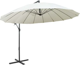 vidaXL Parasol ogrodowy, wiszący, biały, 3 m, słupek aluminiowy vidaXL - Parasole ogrodowe - miniaturka - grafika 4