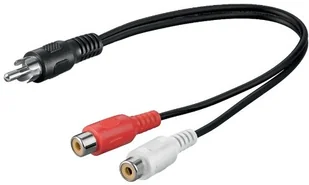 Goobay 0.2 m 1 X wtyczka cinch na 2 X cinch Kupplung ekranowany 1 szt. czarny 50005-GB - Kable Goobay 0.2 m 1 X wtyczka cinch na 2 X cinch Kupplung ekranowany 1 szt. czarny 50005-GB - Kable - miniaturka - grafika 1