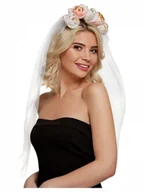 Wieczór panieński i kawalerski - Smiffys Opaska na głowę z kwiatami Welon Wieczór Panieński 52192 - miniaturka - grafika 1