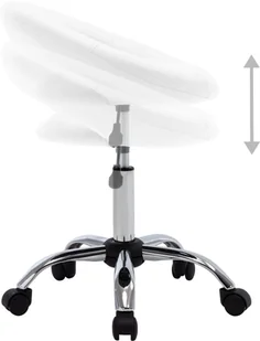 Fotel biurowy, krzesło biurowe vidaXL Krzesło robocze na kółkach, białe, sztuczna skóra - Fotele i krzesła biurowe - miniaturka - grafika 4