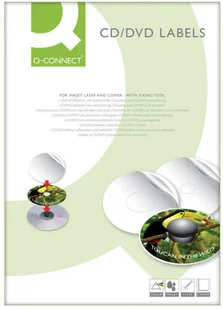 Q-CONNECT Etykiety na płyty CD/DVD średnica 117 mm okrągłe białe - Pudełka i akcesoria na płyty CD - miniaturka - grafika 2