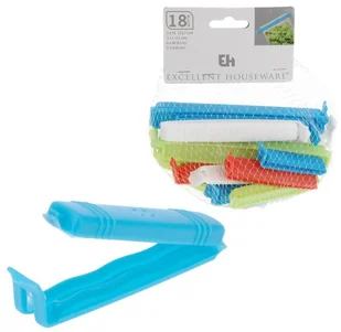 Excellent Houseware Klipsy do zamykania opakowań żywności 18 elementów - Folia, papier śniadaniowy, serwetki - miniaturka - grafika 2