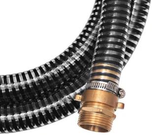 vidaXL Wąż ssący z mosiężnymi złączkami, 10 m, 25 mm, czarny - Węże ogrodowe i zraszacze - miniaturka - grafika 5