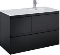 Szafki łazienkowe - Elita 168163 SZAFKA podumywalkowa SPLIT 100 3S P BLACK MATT PDW - miniaturka - grafika 1
