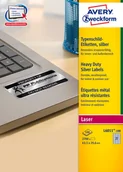 Etykiety samoprzylepne i bloki etykiet - Avery Zweckform Etykiety znamionowe srebrne Zweckform; A4, 100 ark./op., 63,5 x 29,6 mm, poliestrowe - miniaturka - grafika 1