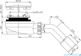 Radaway syfon brodzikowy chrom 90mm R510 | - Syfony - miniaturka - grafika 2