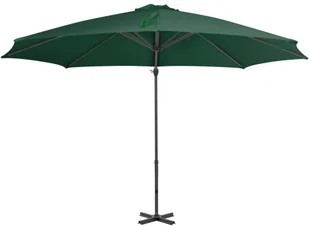 vidaXL Parasol wiszący z aluminiowym słupkiem, 300 cm, zielony - Parasole ogrodowe - miniaturka - grafika 3