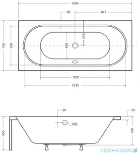 PMD Piramida Vitae 170x75 WAV-170-PK - Wanny - miniaturka - grafika 2