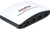 Switche - Delock USB 3.0 External HUB 4 Port 5000 Mbit/s Czarny, Biały, Hub USB - miniaturka - grafika 1