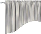 Zasłony - Dekoria Lambrekin łuk granatowo białe pasy 1,5cm) 200 × 75+5 cm grzywka Quadro 1375-136-02 - miniaturka - grafika 1