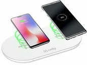 Ładowarki do telefonów - Celly WL2FASTPAD podwójna bezprzewodowa ładowarka bez przewodów WL2FASTPADWH - miniaturka - grafika 1