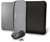 Torby na laptopy - Trust etui na laptopa i mysz YVO MOUSE + SLEEVE 15,6" 23449 czarne/szare - miniaturka - grafika 1