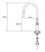 Baterie kuchenne - QUADRON Jennifer Q Line Slim Bateria kuchenna wysoka z wyciąganą wylewką pure carbon 3623510_BLM - miniaturka - grafika 1