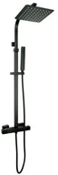 Baterie wannowe i prysznicowe - STELLMAN Zestaw Natryskowy Prysznicowy Termostatyczny z Deszczownicą AQUASLIM Czarny 9001cz - miniaturka - grafika 1
