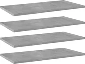 Meble modułowe i akcesoria - vidaXL Półki na książki, 4 szt., szarość betonu, 60x30x1,5 cm, płyta - miniaturka - grafika 1