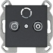 Gniazdka elektryczne - Hager LUMINA-INTENSE-PASSION-Gniazdo-RTV-końcowe-czarny WL3013 - miniaturka - grafika 1