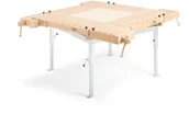 Stoły warsztatowe - AJ Produkty Stół stolarski dla 4 osób, regulacja gazowa, 1600x1600 mm, buk - miniaturka - grafika 1