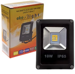 Eko-Light Naświetlacz LED 10 W czarny barwa ciepła 100 - Oprawy, klosze i abażury - miniaturka - grafika 6