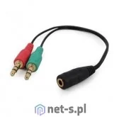 Gembird Kabel Minijack 3.5 Minijack 3.5 x2 gniazdo wtyk 0.2m Czarny CCA-418 CCA-418 - Kable komputerowe i do monitorów - miniaturka - grafika 3
