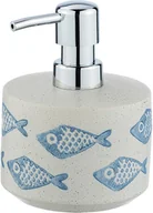 Mydelniczki i dozowniki mydła - Wenko Dozownik mydła "Aquamarin" w kolorze kremowo-błękitnym - 475 ml - miniaturka - grafika 1