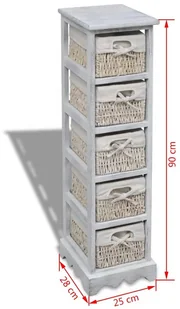 Drewniany regał z 5 koszykami biały - Szafki łazienkowe - miniaturka - grafika 14