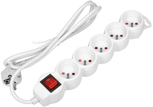 HBF Pięciokrotny 3 Metry Biały Wyłącznik - Przedłużacze i rozgałęźniki - miniaturka - grafika 2