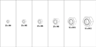 Yato 146 SZT NAKRĘTĘK METRYCZNYCH Z ZABEZPIECZENIEM. MIX YT-06774 YT-06774 - Śruby i nakrętki - miniaturka - grafika 5