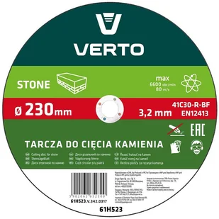 Verto Tarcza do cięcia kamienia 230x3.0x22mm, , 61H523 - Tarcze do pił - miniaturka - grafika 2
