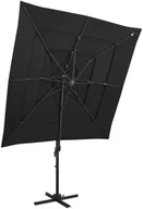 Parasole ogrodowe - vidaXL 4-poziomowy parasol na aluminiowym słupku, czarny, 250x250 cm 313826 - miniaturka - grafika 1