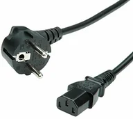 Kable - Value kabel zasilający, proste gniazdo IEC | kabel z wtyczką ze stykiem ochronnym i gniazdem IEC C13 | czarny | 0,6 m 19.99.1017 - miniaturka - grafika 1