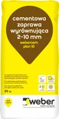 Zaprawy budowlane - Weber Zaprawa wyrównująca webercem plan 10 cementowa 25 kg - miniaturka - grafika 1