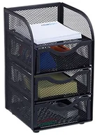 Biurka - Relaxdays biurko organizer, półki na schowek z siatki drucianej, biurowych metalowa, 21 x 12,5 x 13 cm, różne kolory HBT 10022484_46 - miniaturka - grafika 1