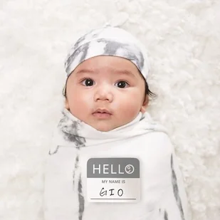 Lulujo, Zestaw: Kocyk, Czapka, Marble - Koce i narzuty dla dzieci - miniaturka - grafika 2