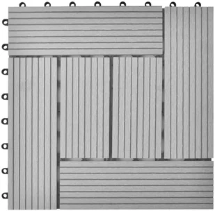 vidaXL Płytki tarasowe WPC (30x30 cm) kolor szary - Podesty i deski tarasowe - miniaturka - grafika 3