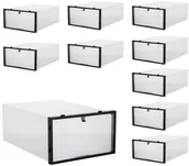 Pudła i pojemniki do przechowywania - Springos Pudełko na buty z otwieraną klapą 34x23x13,5 cm organizer na obuwie zestaw 10 szt. 10x HA3004 - miniaturka - grafika 1