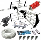 Anteny TV - Antena DVBT/T2 Combo 190km Zestaw 3TV + Kabel 20m - miniaturka - grafika 1