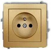 Gniazdka elektryczne - Karlik Gniazdo pojedyncze z uziemieniem DECO Złoty 29DGP-1z - miniaturka - grafika 1
