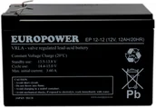 Baterie do zasilaczy awaryjnych UPS - Europower Ep 12-12 12V 12AH Agm Żel Ups Śląsk - miniaturka - grafika 1